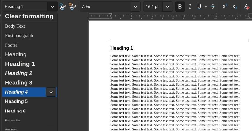 Libre Office Style's List