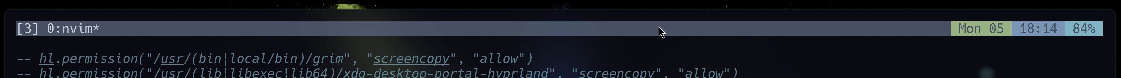My TMUX status bar customized.